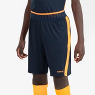 KIPSTA Kids' Football Shorts CLR - Navy & Orange