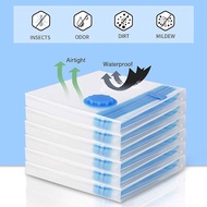 Air Pump Vacuum Travel Bag Storage Resealable Reusable Plastic Organizer Compression Space Saver for