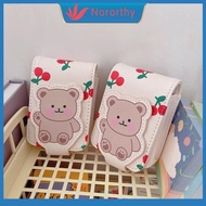 NORORTHY Portable Makeup Bag Little Teddy Bear With Mirror Protective Cover Fashion Mini Storage Bag Travel