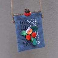 壹染指原創 全手縫 | 棉麻 山楂 斜挎 收納 小布包 | 現貨 深