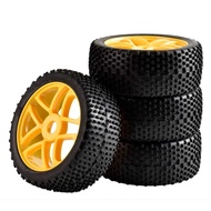 RC 4pcs Rubber Tyre Tires & Plastic Wheel Rim Fit HSP 1:8 Off-Road Buggy 85Y-802