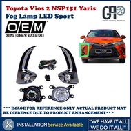 Toyota Vios NSP151 Yaris 2018~ Fog Lamp LED Sport Lights with Bulb, Full Wirring Kit, Socket & Switc