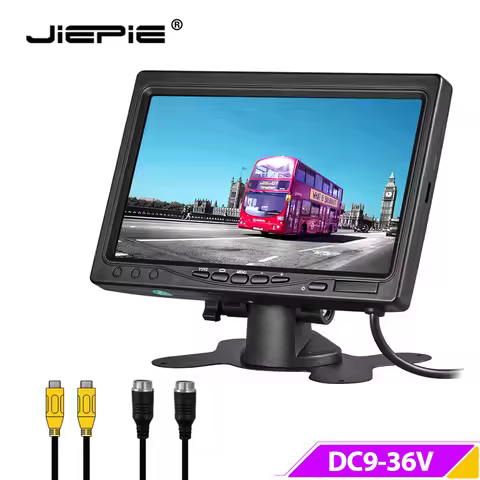 Universal 7 inch Car Monitor 9-36V Stand Reverse Camera Dash Monitor 2 Way Video Input for Car Parki