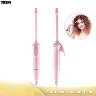SIRENU Mini Hair Curling Iron, Professional Ceramic 9mm Curler Wand, Small Crimping Iron Electric Su