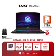 MSI NOTEBOOK Katana A15 AI B8VG-420TH | 15.6" FHD | Ryzen 9 8945HS | NVIDIA GeForce RTX 4070 |16GB(8