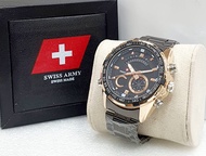 Jam Tangan Pria SWISS ARMY 6324 Tali Stainless Steel Fashion Watch Fitur Date dan Dual Time Free Box