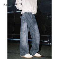 mom jeans baggy jeans celana jeans wanita Seluar jeans perkakas Amerika yang dicuci dan dipakai untu