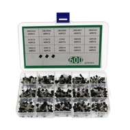 600PCS TO-92 Transistor 15 Types Values Kit Set  2N222/ 2N3904/ 2N3906/ 2N5401/ 2N5551/ A1015/ C1815