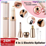 [HHS] 4 in 1 Women Facial Electric Shaver Full Body Epilator Rechargeable Painless Eyebrow Nose Bikini Armpit Epilator Trimmer  -COL