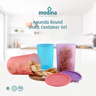 Amanda Round Snack Container Set Food Storage Jar Cracker Cake Snack Color