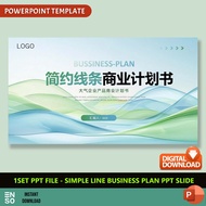 1-Set PPT Simple Line Business Plan PowerPoint Template | PPT Editable High Quality Template (SW1072