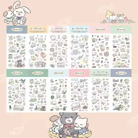 Korea Waterproof Cute Cartoon Fox Rabbit Sticker Ipad Handbook Planner Diary Scrapbook Notebook Diy