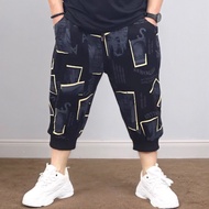 Plus Size Cropped Pants Thin Shorts Fat Guy Breeches Loose Shorts Fat Guy 7 Points Shorts Men Shorts