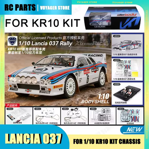 Killerbody 1/10 Official Licensed Lancia 037 Rally Chassis Rc Car Body Shell Compatible With 1/10 KR