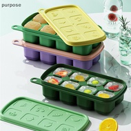 [purpose] 1Pc 8 Cell Food Grade Silicone Mold Ice Grid With Lid Ice Case Tray Making Mould Ice Storage Box Reusable DIY Kitchen Gadget [SG]