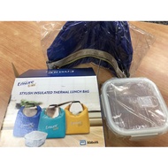 Heat Resistant Glass Container + Insulated Thermal Lunch Bag by Ensure Gold