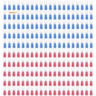200pcs 16-14 AWG Red Blue Wire Connector Insulated Fork Terminal #4