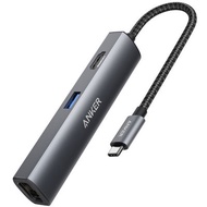 ANKER PowerExpand+ 5-in-1 USB-C Ethernet Hub USB C Hub Adapter - Grey
