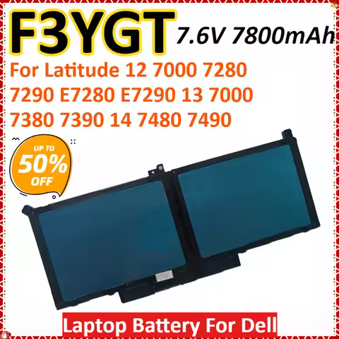 F3YGT 7.6V 7800mAh Laptop Battery For Dell 7480 2X39G For Latitude 12 7000 7280 7290 E7280 E7290 13 