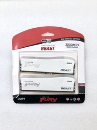 RAM (หน่วยความจำ) 16GB (8GBx2) DDR4 3200MHz KINGSTON FURY BEAST DDR4 RGB SPECIAL EDITION (WHITE) มือ