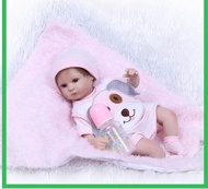 Sn* Mainan Boneka Bayi Newborn Silikon 16Inch Seperti Asli + Baju +