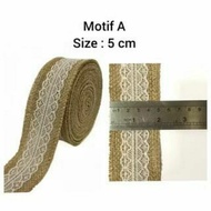 10 METERS & 25 METERS - JUTE FABRIC BROWN JUTE RIBBON LACE/ SIZE 5 CM/ HESSIAN BURLAP JUTE/