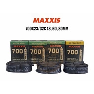 Maxxis Road Bike Gravel Bike Bicycle Inner Tube 700x23/32c, 700x33/50 FV48, 60, 80mm