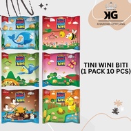 KG -  TINI WINI BITI (1 PACK 10 Pcs) Biskuit Snack Vanilla Coklat Stawberry Keju Jagung Manis Hewan 