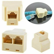 Barrel RJ45 Double 1-2 Connector Barel Cabang RJ45 Sambungan LAN - Harga untuk 2pcs