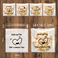 YUEW OPP HAPPY Coockies Plastic 14x14cm 14 cm x 14 cm + 3 cm Contents 100pcs Souvenir Candy Wrappers