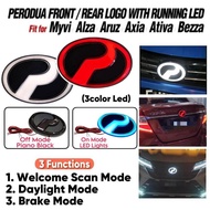 Perodua Axia Myvi Bezza Alza Aruz AtivaFront Rear LED Logo Emblem With Running Day light Brake lampu drl lamp Scanning