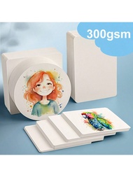 50 Sheets Watercolor Paper Bulk, 140 Lb/300 GSM Cold Press Paper White Water Color Paper For Adults