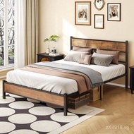 Bedroom Double Retro Dormitory Bracket Home Use1.5Simple Iron Bed for Apartments and Students, Hotel