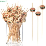 EGALLY Party Buffet Bamboo Sticks, Disposable Cartoon Fruit Sticks, Durable Hamburger Garnish Food S