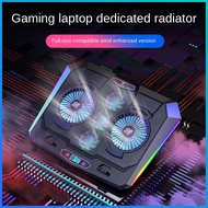 ZUZG Laptop Cooling Pad RGB Gaming Notebook Cooler Laptop Fan Stand Adjustable Height with 6 Quiet Fans and Phone Holder Computer Chill Mat for 15.6-17.3 Inch Laptops - Blue LED Light