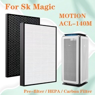 For SK magic MOTION Air Purifier (ACL-140M) Replacement HEPA Filter and Deodorizing Filter