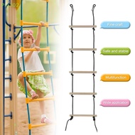 Piq302 Rope Ladder 5.6ft 5 Steps 220lbs Bearing Wooden Kids Climbing Rope Ladder With Hanging Straps