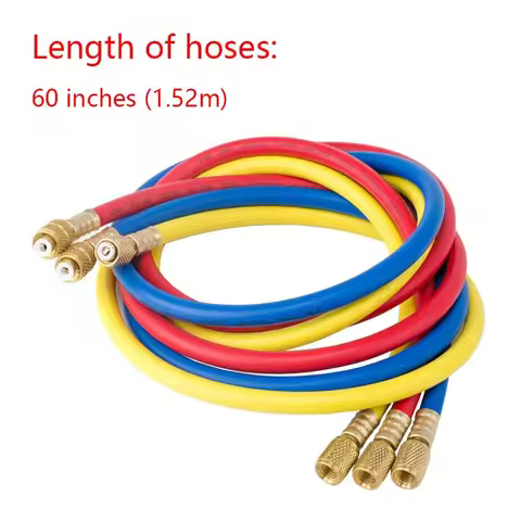 3Pcs 60" 1.5m A/C Charging Hose Set for HVAC Air Condition Refrigerant R12 R22 R502 R134A R410 R404 