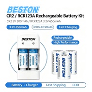 Beston 3V CR2 or 3.2V RCR123A/16340 battery charging adapter 3.6V rechargeable lithium battery charg