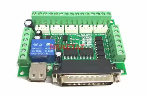 1pcs MACH3 Engraving machine 5 Axis CNC Breakout Board With Optical Coupler For Stepper Motor drive 