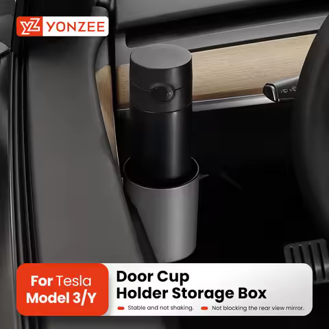 YZ For Tesla Model 3 Y Juniper Highland 2025 Water Cup Holder Door Handle Coffee Drink Holder Car Ac