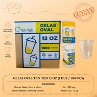 Joyce 1 box (1000 pcs) Oval Glass TEN TEN 12oz 14oz 16oz 18oz 22oz Oval Glass/ Juice Glass/ Oval Pla