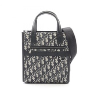 Dior Safari 南北斜背包 帆布皮革 米色 海軍藍 二手