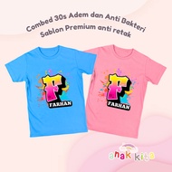 CAN CHANGE NAME Our Child Initial F T-Shirt for Girls and Boys Ages 1 2 3 4 5 6 7 8 9 10 Combed 30s