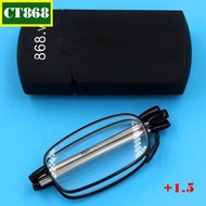 868 black folding glasses with 1.5 degree lenses, folding frame glasses