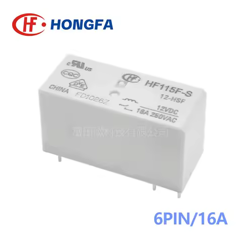 1Pcs HONGFA Relay HF115F-S-5-HSF HF115F-S-12-HSF HF115F-S-24-HSF 6Pin 16A 5V 12V 24V Power Relay