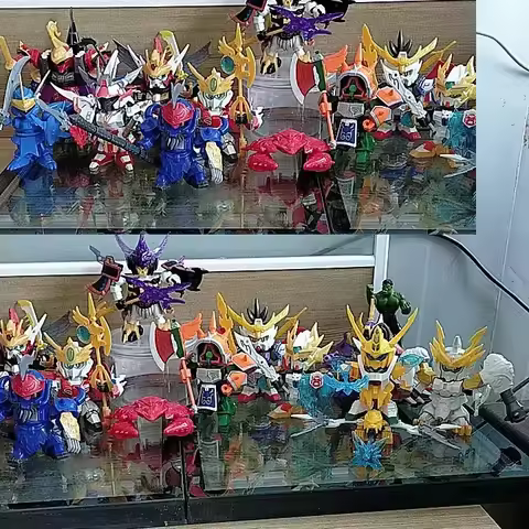 Three Kingdoms Kundam Anime Action Figures SD Teni Ryofu Koumei Kanu Shibai 8cm Model Kits Plastic P