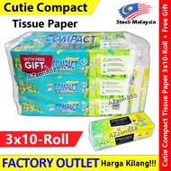 Cutie Compact Toilet Tissue Rolls Kertas Tisu DWI Lapisan Twin Ply Tissue Cutie Compact Toilet Rolls