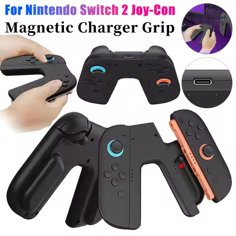 Comfort Charger Grip For Switch2 Joy-Con Game Controllers Magnetic Charging Dock Station Gamepad Hol