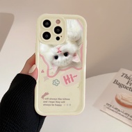 YX88 SOFTCASE CASING WHITE CUTE CAT COMPATIBLE FOR REALME 5 5i 7i 8 9 PRO 10 C11 C12 C15 C17 C20 C21
